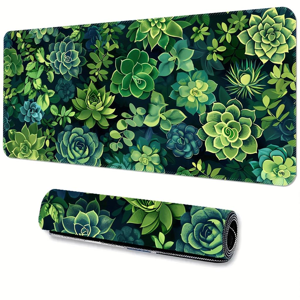 Succulents Mouse Pad Desktop Mat Table Mat Anti-slip Mouse Pad Washable Rubber Mouse Pads Flesh Green Desk Gadget Pc Gaming