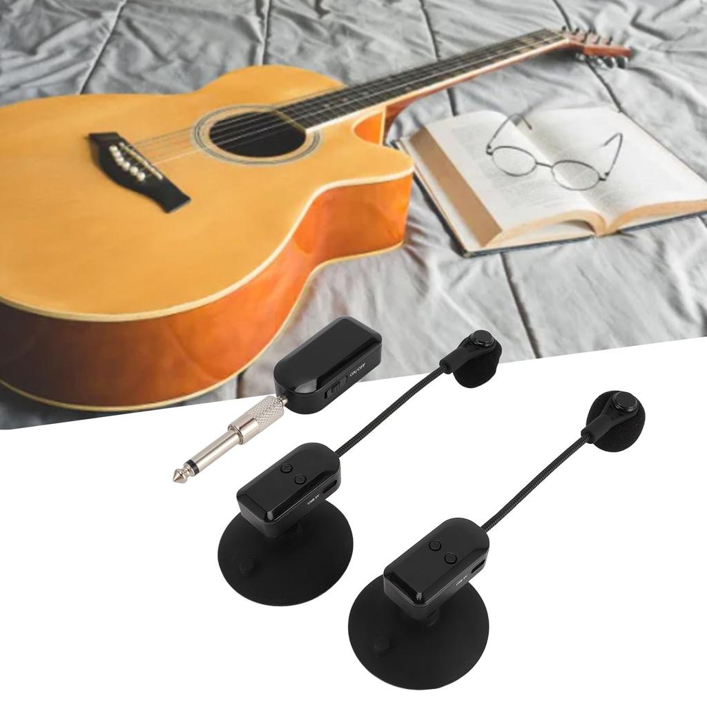 Wireless Musical Instrument Wireless Saxophone Microphone with Flexible Rotation for Accordion Performances Microphone, 2.4g 360° Guitar, Violin,