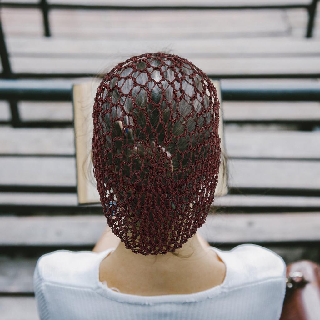 Handmade Crochet Hair Net Snood Women Mesh Wrap Sleep Cap Long Hair Protection Anti- Frizz Prevention Soft Comfortable Fit