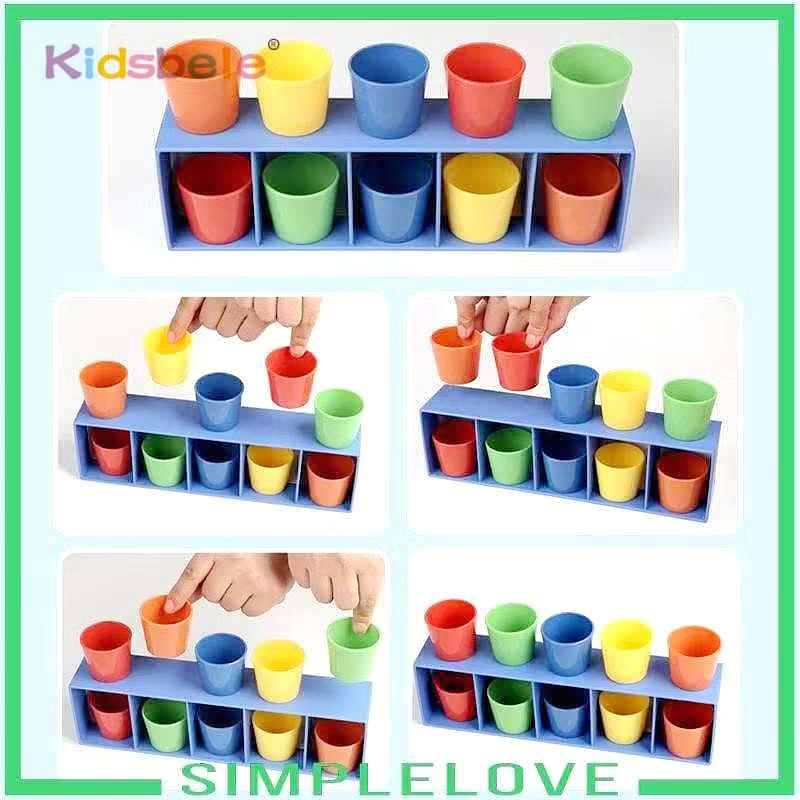 Kids Multicolored Cups Matching Game Challenge Intelligence Activity Group Party Guessing Game Montessori Early Educational Toy