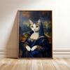 Cat With Pearl Earring Print Mona Lisa Cat Classic Art Cat Poster Renaissance Style Wall Art Parody Cat Canvas Painting Decor