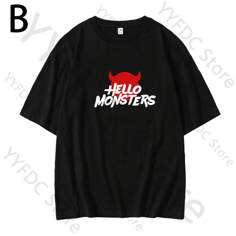 BABYMONSTER Same T Shirt Kpop Fashion Concert HELLO MONSTERS Fans Clothes Women Crop Tops Unisex Summer Cotton Short Sleeve Tshirt