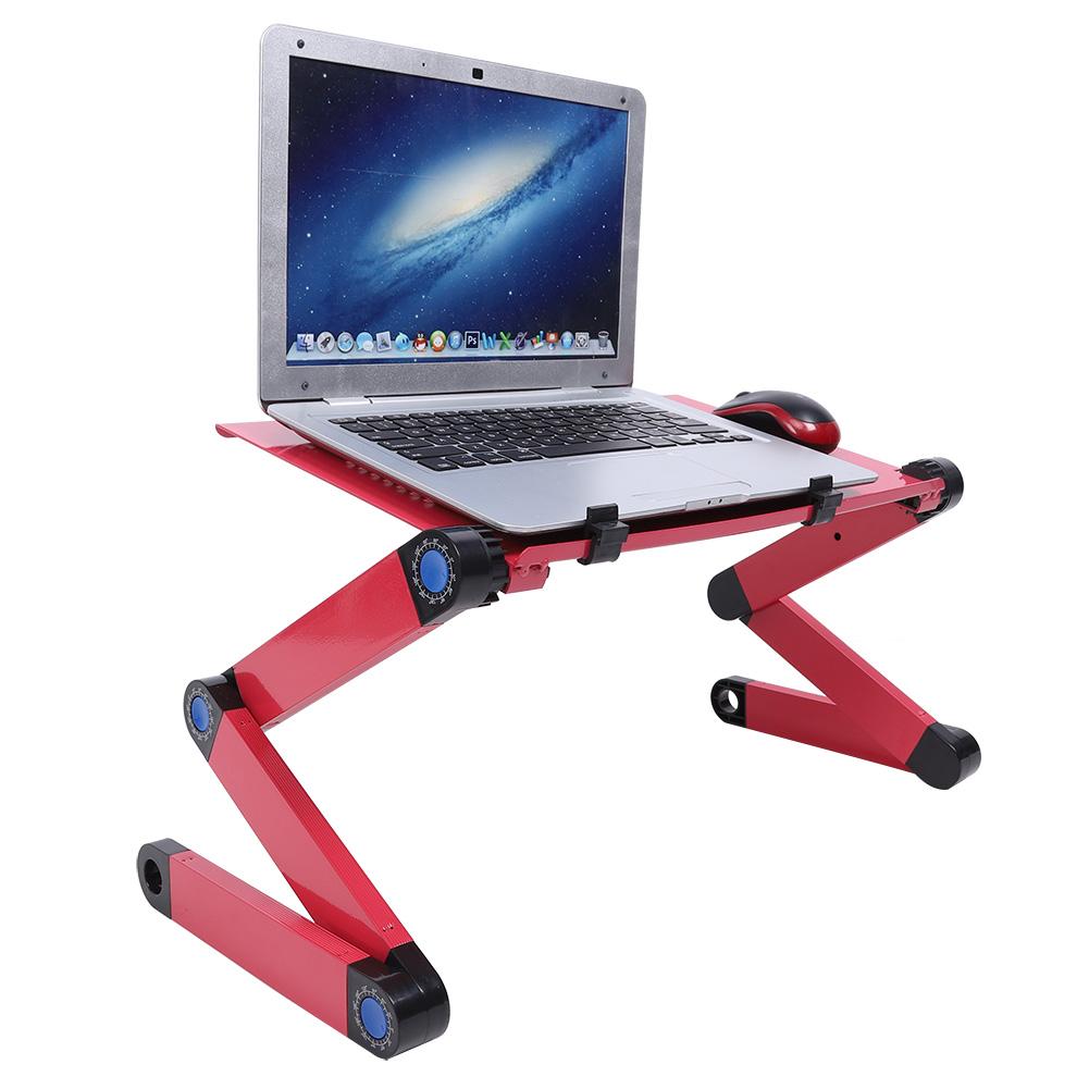 Aluminiumlegierung Bett Klappbarer Laptop Notebook Verstellbarer Computertisch Tischständer Rosarot