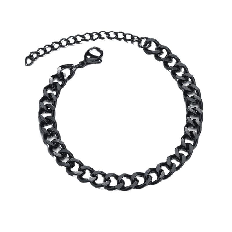 Bransoletka Łańcuszek Kubański Hip-Hop ze Stali Tytanowej Pozłacanej 18k Unisex