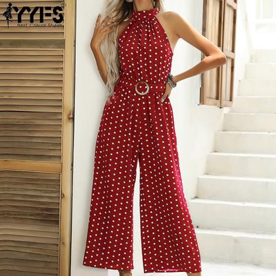 Damesmode Casual Polkadotprint Zomer Lente Mouwloos Broeken Jumpsuits & Rompers
