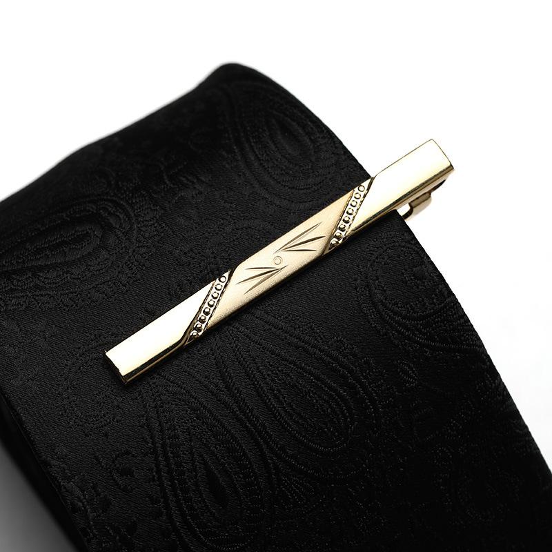 Herren Geschäfts-Kleidung Goldene Krawattenklammer Herren- und Damen-Anstecknadeln Koreanische Version Sicherheitskragenclip Metall-Spot-Clip Geschenkbox