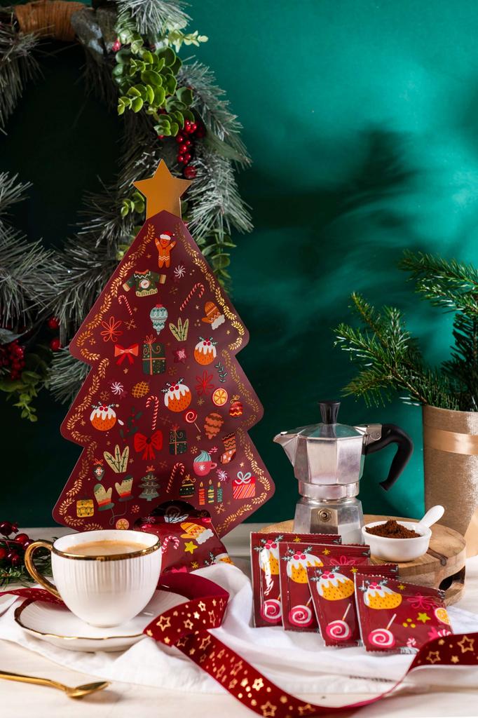 Adventskalender Mit Gemahlener Arabica-Kaffee Tannenbaum Geschenk Green Touch