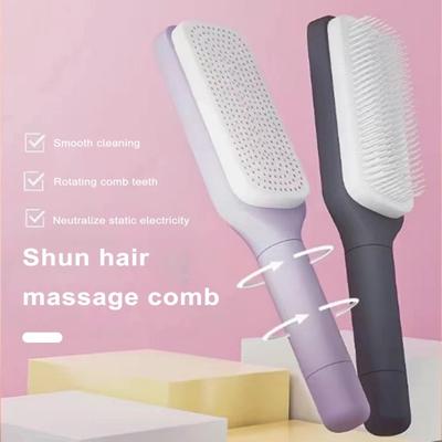 Detangling Hair Brush Retractable Soft Bristles Rotatable Handle Scalp Massage Women Girls Wet Dry Long Curly Fluffy Hair Styling Comb