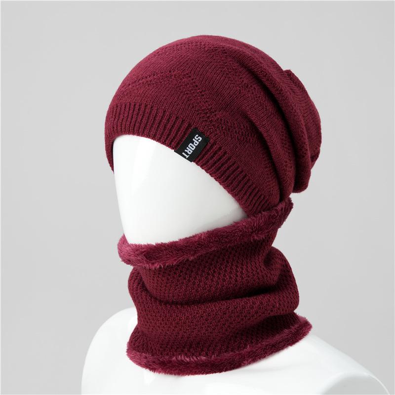 Autumn and Winter Hat Men's Double-layer Velvet Thickened Knitted Wool Hat Outdoor Warm and Cold Hat Old Cotton Hat