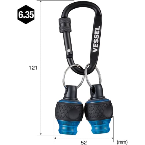 VESSEL Ball Grip Quick Catcher Galaxy Set of 2 (Blue) Bit Holder QB-22K2GBL