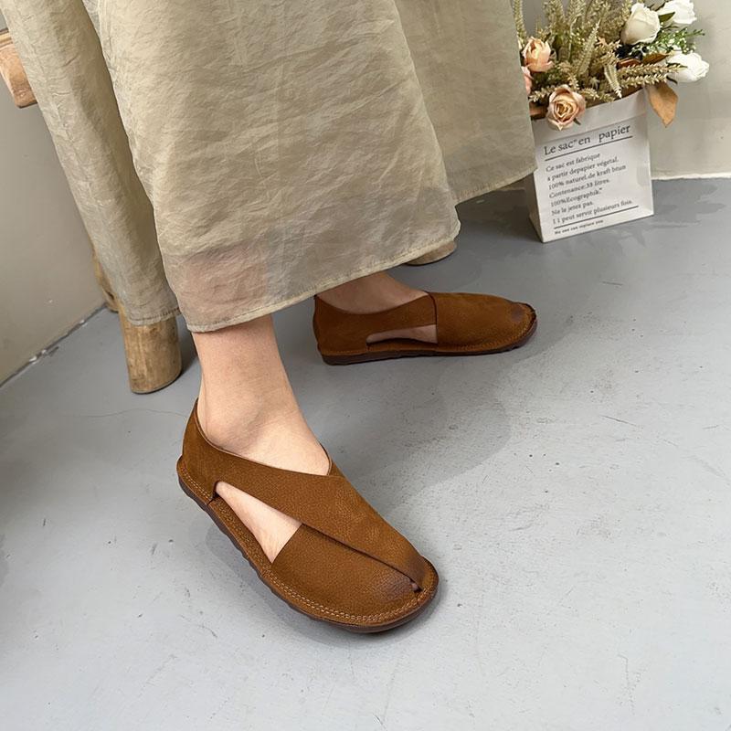 Retro Style Bag Head Sandals Women's Spring and Summer 2025 New Casual Mori Women's Handmade Soft-soled Shoes One-pedal Women's Single Shoes