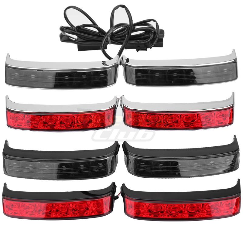 Motorcycle Saddlebag Luggage Tail Run Turn Signal Light Black Lens Lamp For Harley Touring Road King FLHR 14-20 CVO FLHTKSE