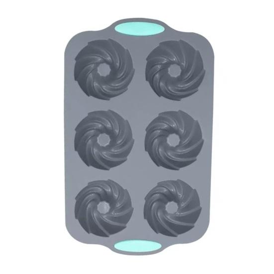 6-dutinková silikonová forma na věnec Vánoční pečicí forma na cupcakes mýdlo čokoládu Flexibilní DIY řemeslná forma a forma na sváteční pochoutky