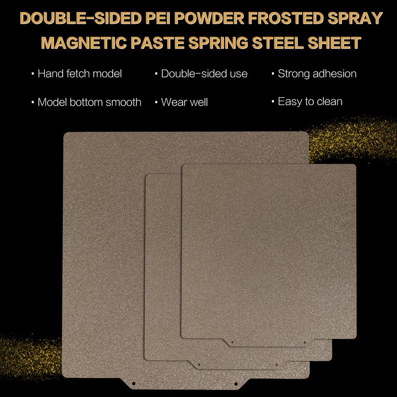 3DSWAY 3D Printer Parts Double Sided Textured PEI Powder Coated Spring Steel Sheet Build Plate Hot Bed 220/235/310/410 Ender 3