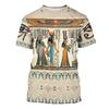 Summer Round Neck 3D Ancient Egyptian Patterns Print Top Fashionable Casual Short Sleeved Men's T-shirts