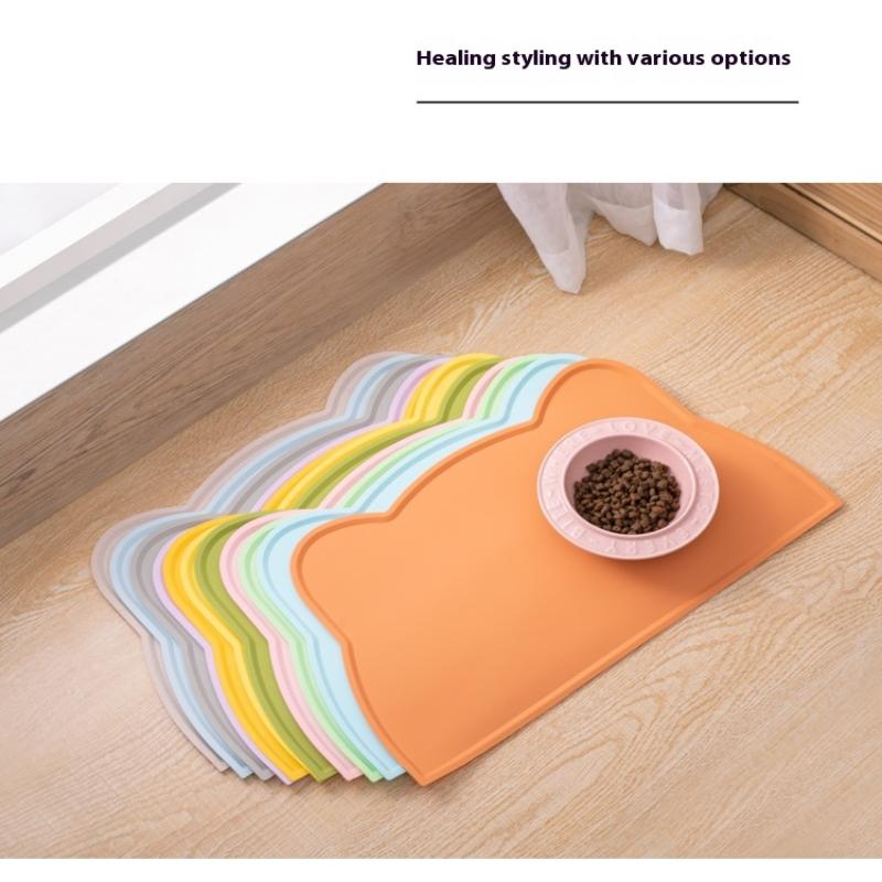 Pet Waterproof Mat Dog Cat Bowl Mat Silicone Non-Slip Pet Feeding Mat Dog Eating Bowl Tray Cushion