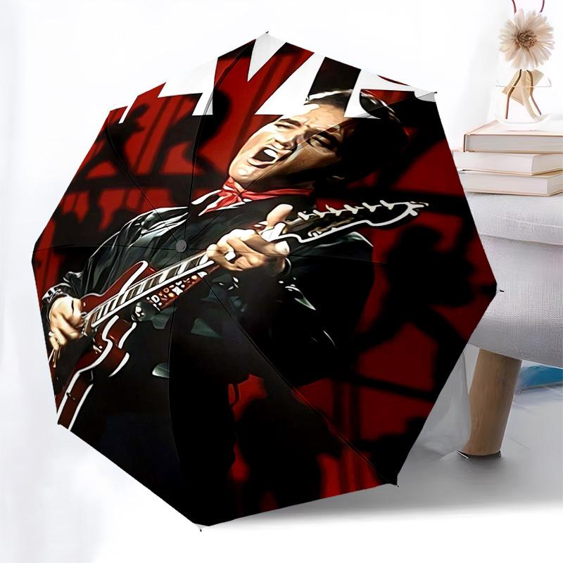 1pc ELVIS GUITAR Automatic Open, Windproof, Compact Travel Umbrella, Gift for Birthday, Christmas, Business 93082