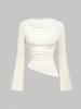 Ruihou European & American Style Long-sleeve Stretch T-shirt - Solid Color Base Layer for Autumn & Winter