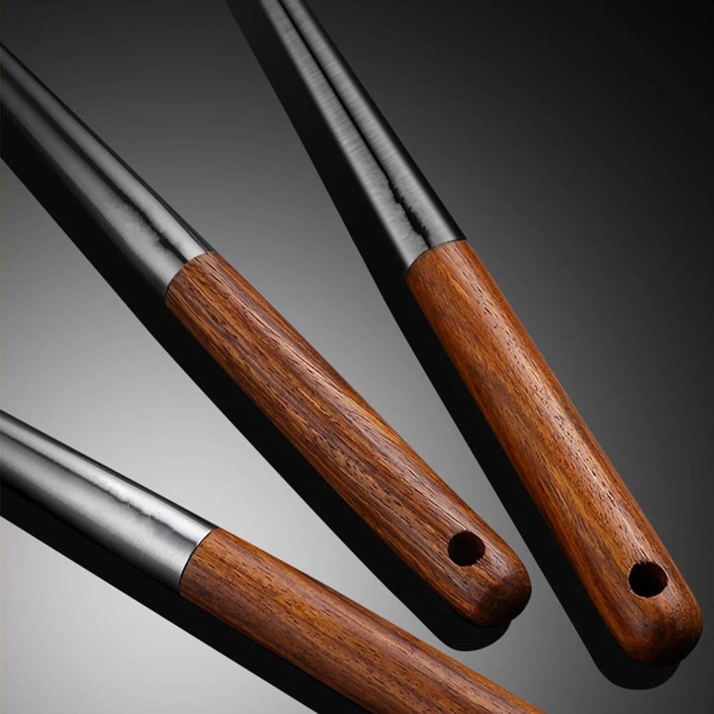 4ks Nerezová špachtle Lžíce Dřevěná rukojeť Lopatka na vaření Naběračka Kuchyňské náčiní Pečení Nástroje na vaření Kuchyňské nádobí Nádobí