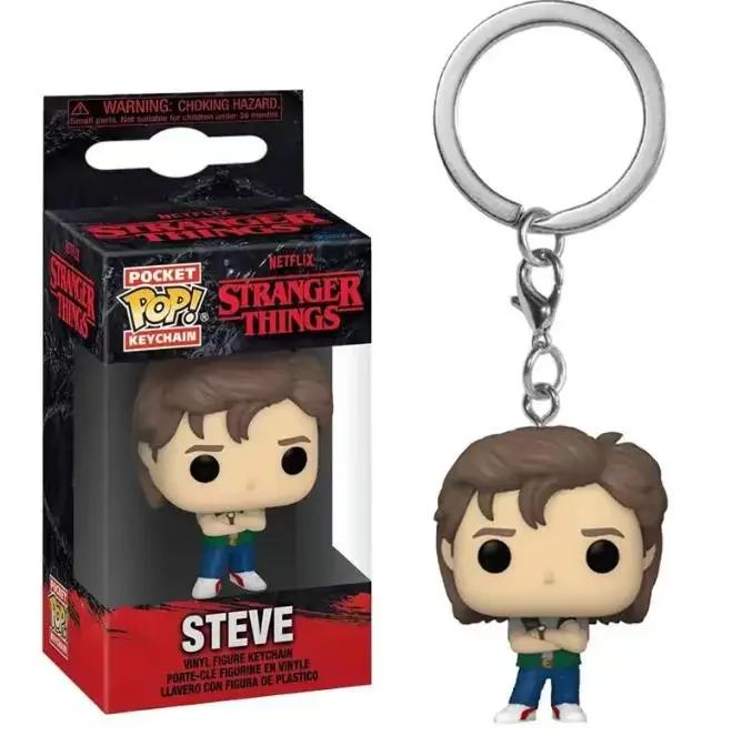 Funko Pop Pocket Pop Schlüsselanhänger Stranger Things Eleven Robin Barb Steve Dustin Schlüsselring Kette Modell Spielzeug Erwachsene Kinder Geschenk Spielzeug