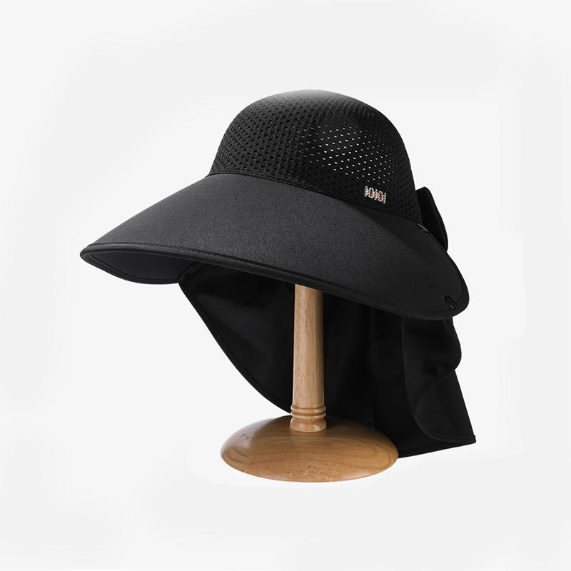

Style Hat Versatile Solid Color Sweet Bow Womens Outdoors Hatscaps Sunbonnet чорний