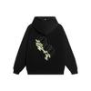 Li Ning Geometric Pattern Printed Hooded Fleece Loose Pullover Hoodie Unisex Hoodies Black AWDSC77-3