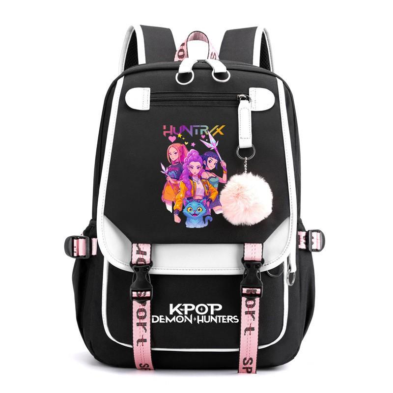 K-pop Inspired Anime Girl Group Backpack Students Teens School Use Lightweight Oxford Fabric With USB Port Padded Straps