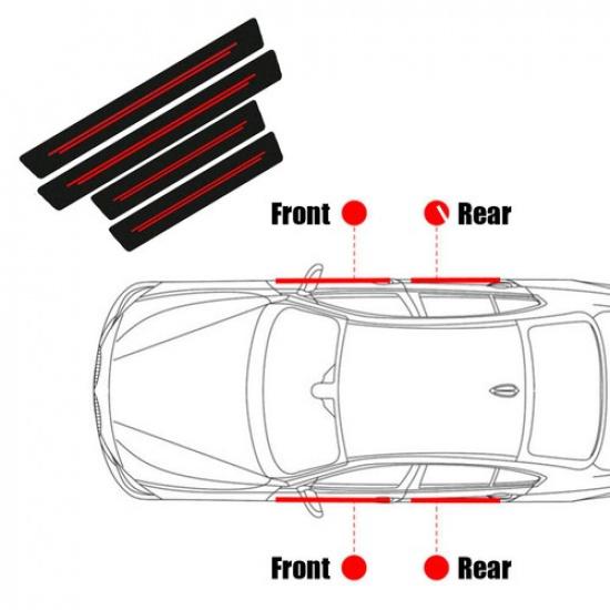 Car Door Plate Sill Scuff Cover Anti-Scratch Sticker Protector Strip Accessories