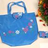 Folding Grocery Bag Reusable Large Capacity Shopping Bag Machine Washable Multi-purpose Flower Print Handbag Tote with Snap Button