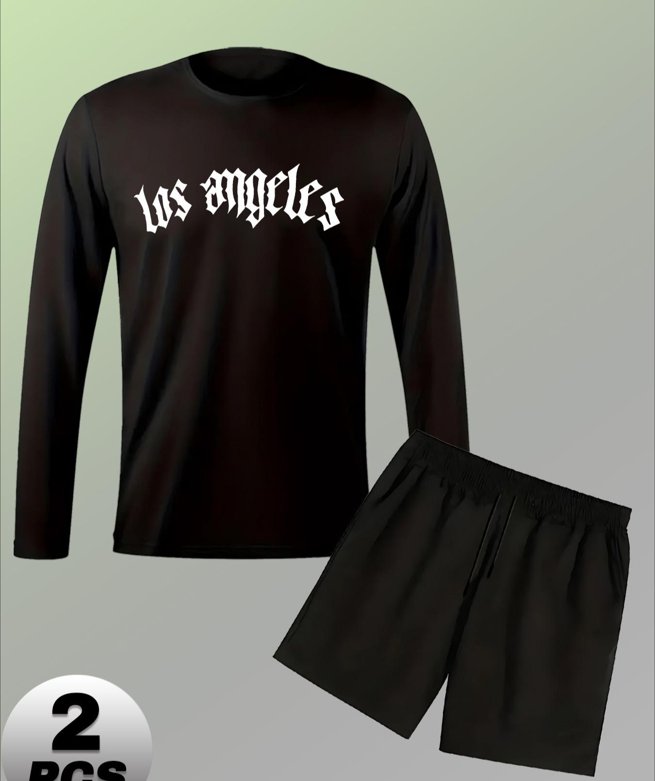 

Men s Vintage Long Sleeve Shorts Set, Retro Style & Versatile, for Streetwear Looks XXL чорний