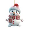5Pcs Cute Cartoon Snowman Ornaments Acrylic Hanging Decor for Christmas Tree Car Rearview Mirror Holiday Home Display Decorations