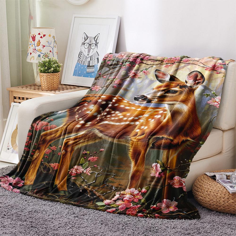 1 Peça Manta de Flanela com Estampa de Desenho Animado, Alta Qualidade Confortável para Todas as Estações, Decoração de Casa, Calor e Conforto, Perfeita para Presente de Natal Aniversário