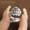 Adjustable Peony Flower Ring: Elegant, Retro, and Versatile Fashion Jewelry