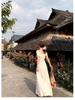 Women's French White Off-Shoulder Top & Knit Midi Skirt Set - Gentle Spring Design