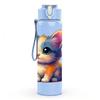 1PC Rainbow Fluffy Kitten Portrait 750ml Color Plastic Sports Water Bottle Leakproof Flip Straw Lid Suitable for Sports Office Home Use