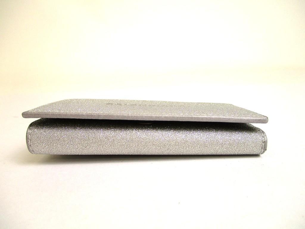 Authentic BALENCIAGA Gray Glitter Leather Silver H/W 6 Pics Key Chain #a936  Refurbished