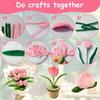 DIY Set, Flowers, Twistable Rod Fuzzy Rod Artificial Flower Bouquet DIY Set