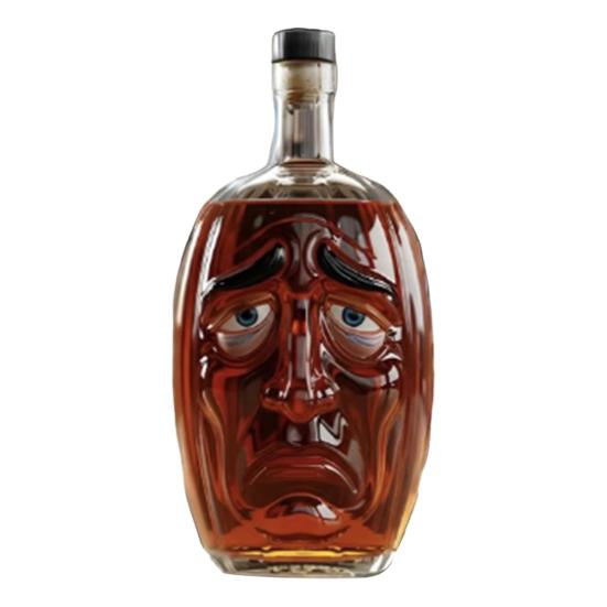 Pumpkin Wine Bottle with Human Face Creepy Cute Spooky Wine Bottle Unique Evil Smirks Fun Face Bottle for Halloween