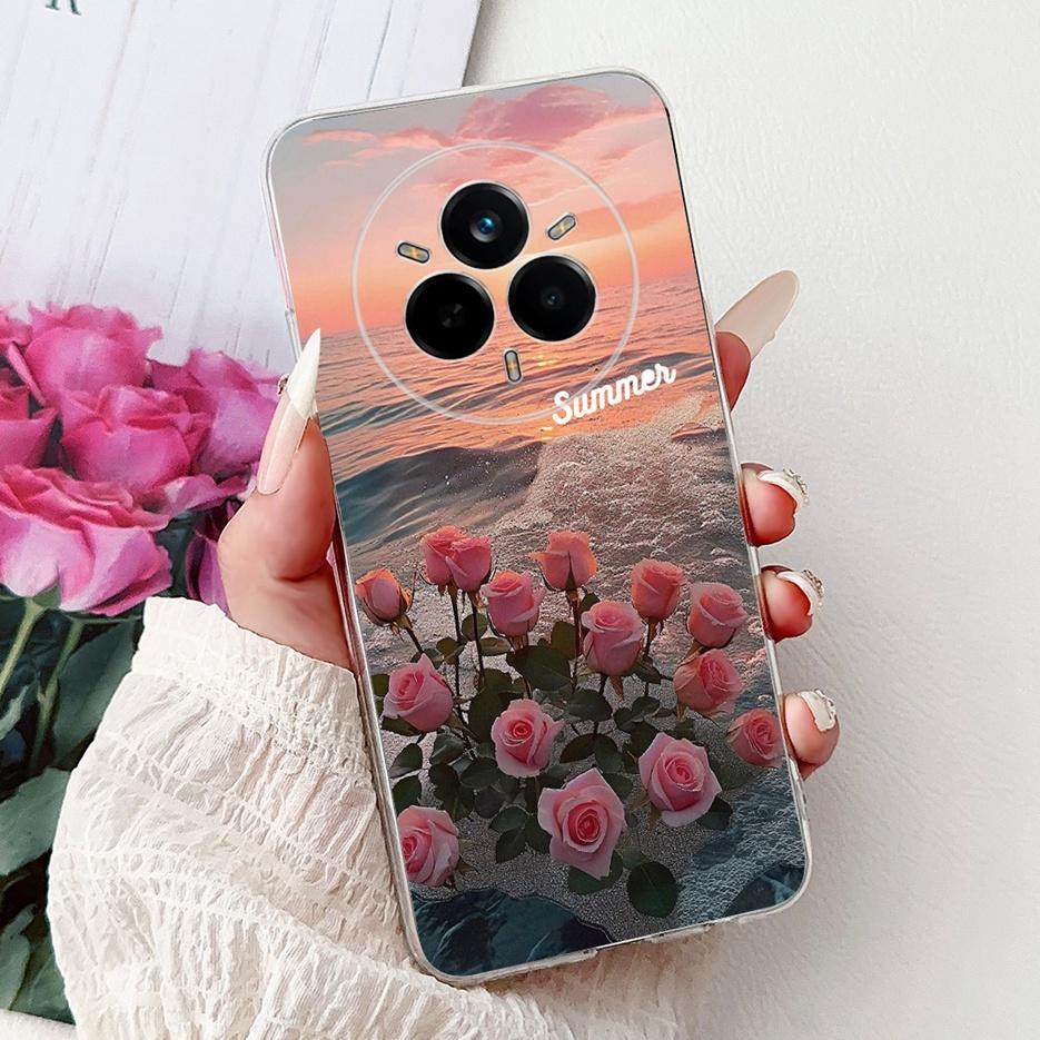 For Realme 14 Pro Plus Case RMX5051 Beautiful Flowers Painted Cover Soft Silicone Case For Realme 14 Pro Realme14 Pro+ 5G Fundas