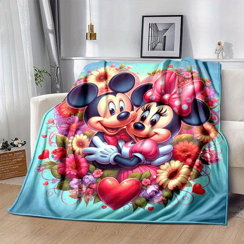 1pc Mickey Printing Blanket - Soft, All-Season Throw for Office Blanket, | Personalized Gift with Adorable Cartoon Design