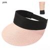 2025 New Summer Casual Roll-up Straw Cap Visor For Women Foldable Portable Beach Hat Outdoor Wide Brim Sun Hat Fashion Accessory