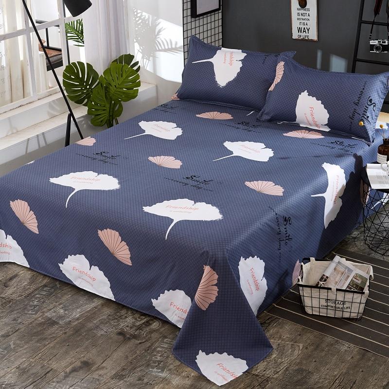 New Flat Sheets Queen Size Printed Bed Sheet Simple Mattress Cover Bedding Adult Student Bedroom Four Seasons Bedspread Hot Sale