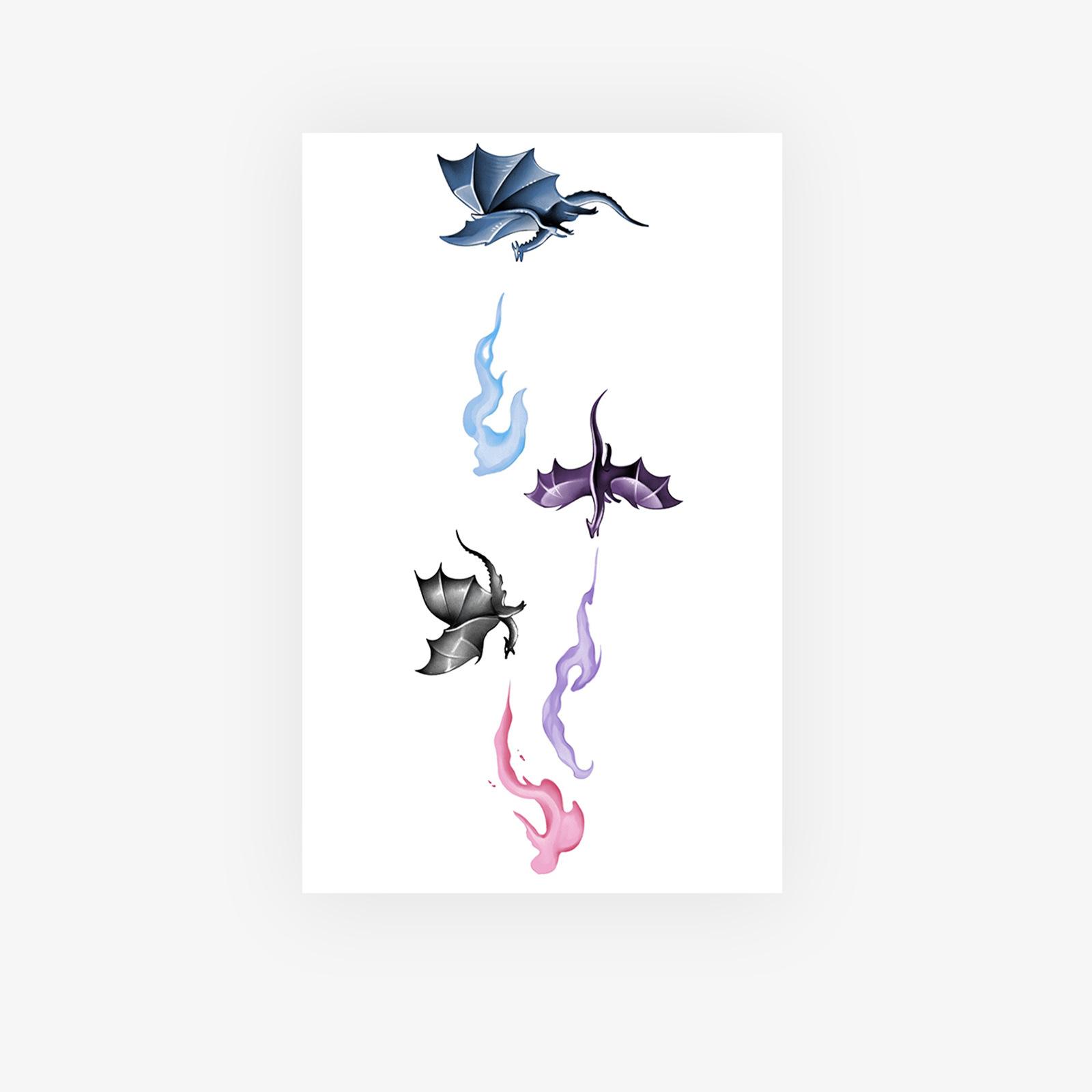 

Dark Is A Personality Domineering Gothic Style Colorful Pterosaur Arm Tattoo Sticker 12*19CM