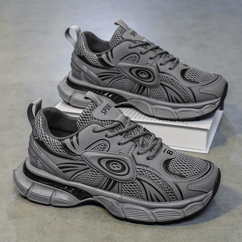 Thick AndComfortable Versatile Sports Shoes 2024 New Mesh Breathable Shoes Men's Sports Running Leisure Fitness Vulcanized Shoes