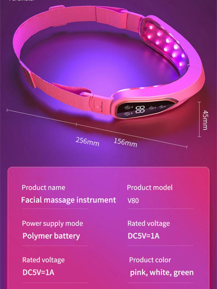 Facial Lifting Device LED Photon Therapy Facial Slimming Vibration Massager Double Chin V-shaped Cheek Lift Face
