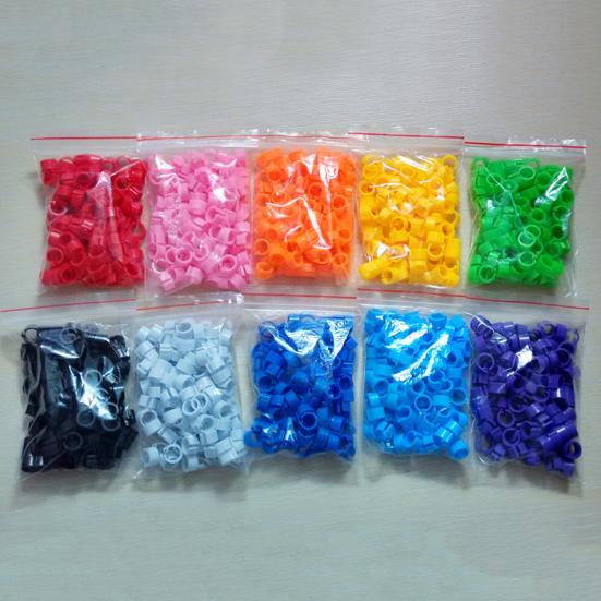 100Pcs Birds Leg Clips Harmless Extensible Plastic Mix Color 8mm Pigeon Foot Ring for Pet