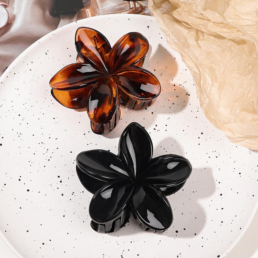 Große Bernsteinfarbene Blumen-Haarklammern Krallen-Haarklammern Für Damen Starke Styling-Haarklammern Niedliche Haarklammern Für Mädchen Geeignet Für Dickes Und Dünnes Haar