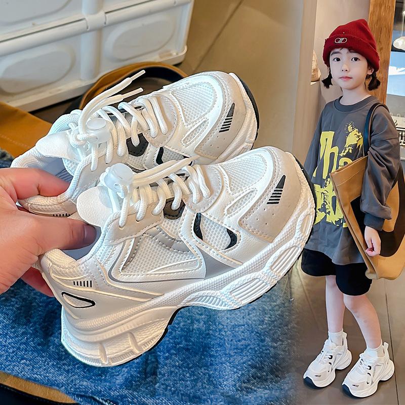 Boys net shoes 2025 spring and autumn new mesh dad shoes net shoes breathable fashion girls hollow sports shoes trendy brand