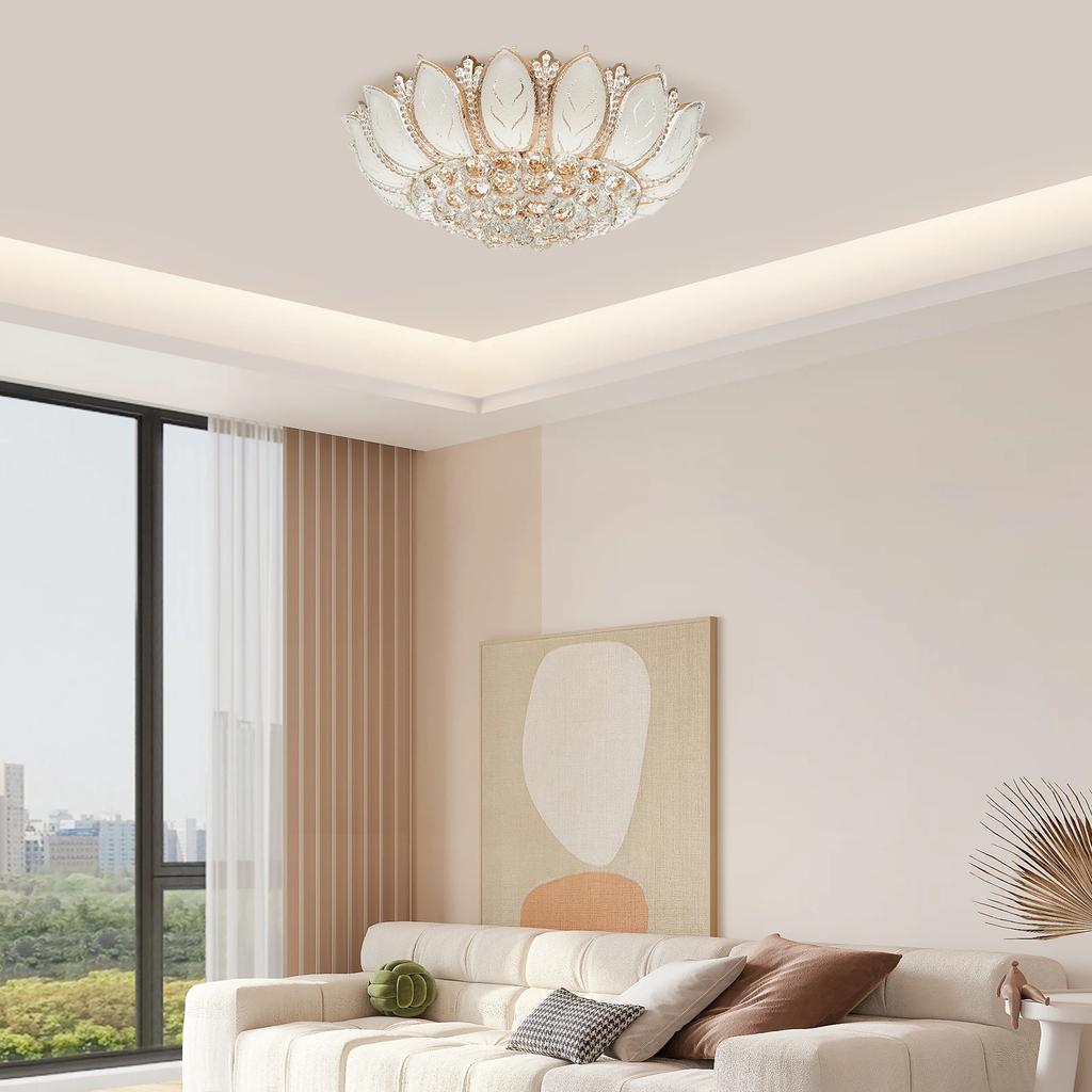 Bymaocar Lotus Shaped Lamp Ceiling Light E12 Holder, Indoor Lighting Fixture for Bedrooms, Corridors & Dining Rooms of 215.28ft²