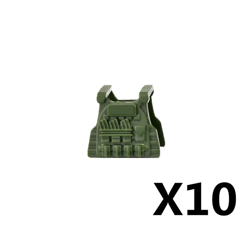 MOC Militärfigur Zubehör Bausteine Alpha SWAT Helm Weste Rucksack Knieschoner Nachtsichtgeräte Steine Spielzeug K017